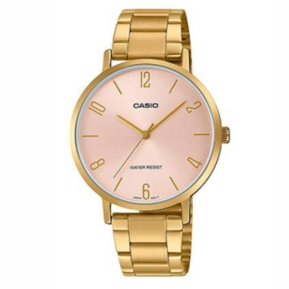 Casio General LTP-VT01G-4B Gold Stainless Steel with Pink Dial Analog Women Watch